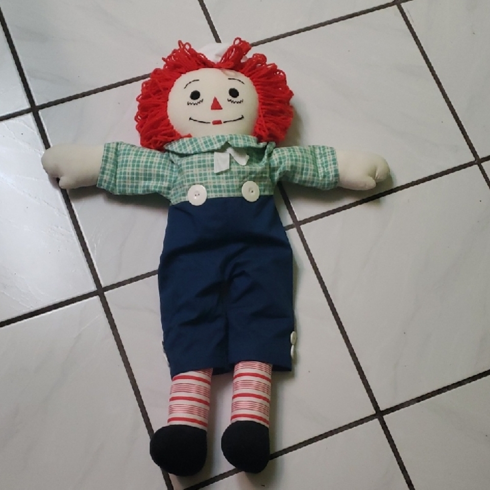 Vintage like new "Raggedy Andy" bedside plush doll